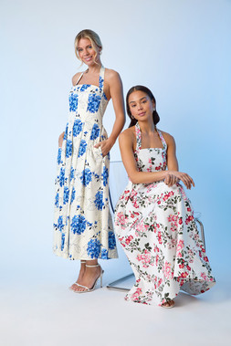 Roman Petite Floral Stretch Midi Dress & Petite Floral Print Cotton Midi Dress