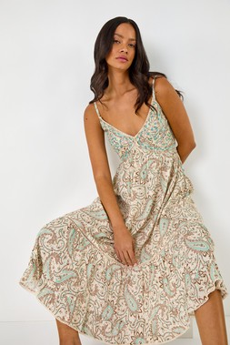 Roman Dusk Paisley Mirror Print Cami Dress