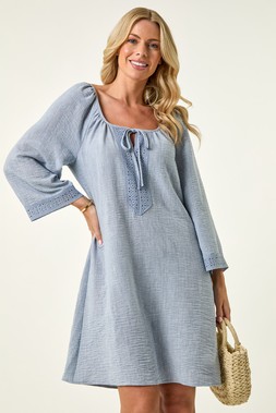 Roman Petite Lace Trim Dress