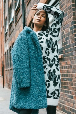 Roman Petite Animal Print Knitted Dress