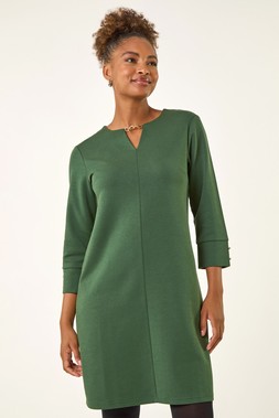 Roman Keyhole Chain Shift Dress