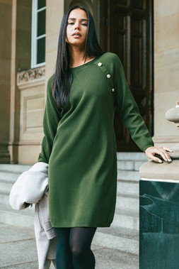 Petite Button Detail Knit Dress