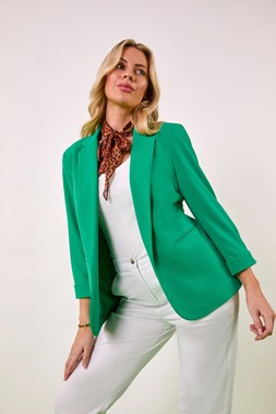 Roman Petite Green Revere Collar Stretch Jacket & White Cotton Blend Stretch Chino Trousers