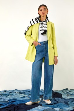 Roman Lime Longline Boucle Textured Jacket