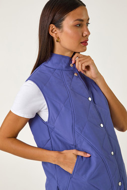 Roman Diamond Quilted Funnel Neck Gilet