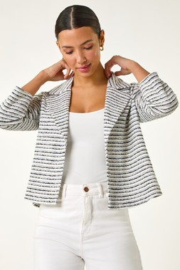 Roman Textured Stripe Collar & Revere Blazer