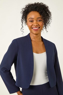 Roman Petite Navy Stretch Bolero Jacket