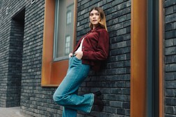 Roman Burgundy Suedette Casual Jacket