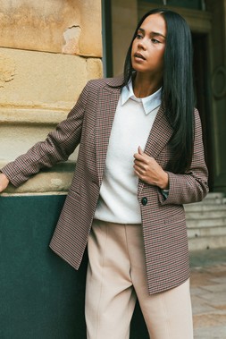 Multi Petite Houndstooth Blazer