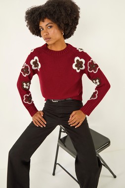 Roman Embellished Crew Neck Knit Jumper
