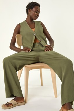 Roman Smart Twill Wide Leg Pocket Trouser