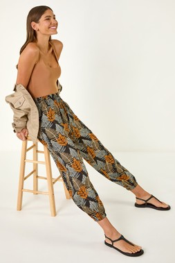 Roman Leaf Tie Waist Trousers