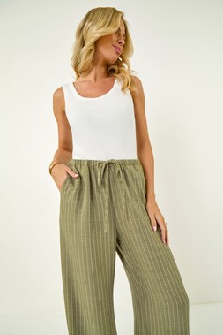 Roman Petite Stripe Pull On Stretch Trouser