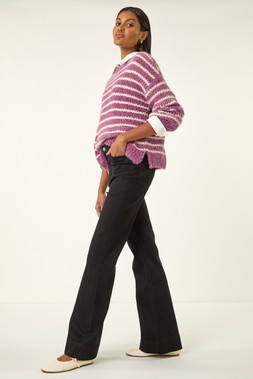 Roman Black Pocket Stretch Flare Jeans