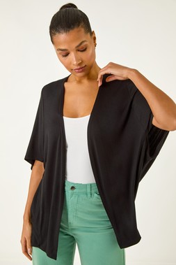 Roman Black Jersey Stretch Cardigan
