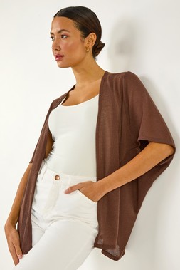 Roman Chocolate Cocoon Tunic Cardigan