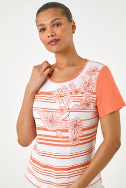 Roman Orange Stripe hotfix t-shirt