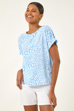 Roman Spot Print Jersey Back Top