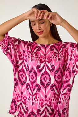 Roman Ikat Print Tunic Top
