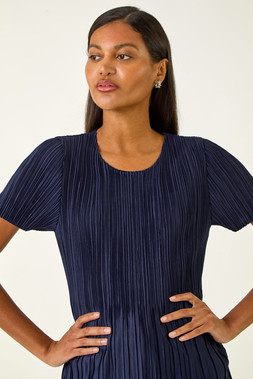 Roman Plisse Short Sleeve Top