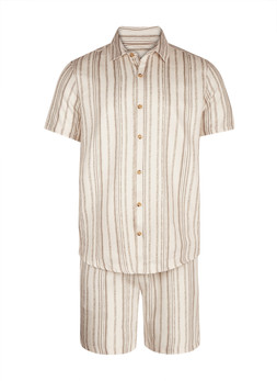 TK Maxx Men brown stripes shorts & shirt set £24.99 ( RRP £)