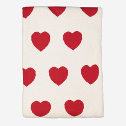 Tk Maxx White & Red Hearts Decorative Throw £24.99