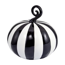 Beetlejuice Large Resin Pumpkin With Vertical Strip Black White £6.99