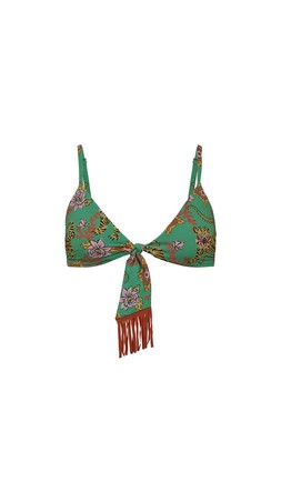 TK Maxx - green printed bikini top &pound;39.99 (RRP &pound;XX)