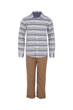 TK Maxx Kids Blue Shirt And Brown Trousers Set £16.99 17963