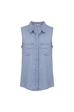 TK Maxx - Women - blue sleeveless shirt &pound;24.99 (RRP &pound;XX)