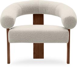 Barley Armchair, Speckled Stone Sustainable Boucle