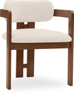 Hallie Carver Dining Chair, Speckled Stone Sustainable Boucle