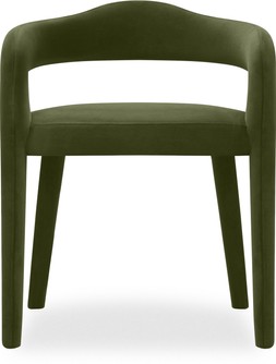 Ophelia Carver Dining Chair, Olive Green Sustainable Velvet