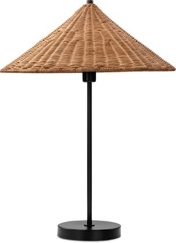 Francia Table Lamp, Rattan & Black