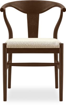 Agnes Wooden Dining Chair, Speckled Stone Sustainable Boucle & Walnut