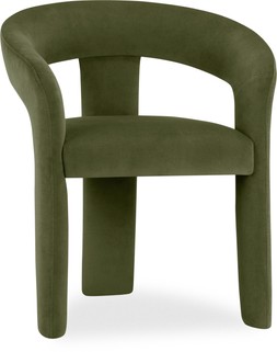 Bellamy Dining Chair, Olive Green Sustainable Velvet