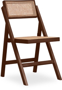 almer Wooden Folding Dining Chair, Dark Walnut