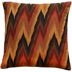 Retro Chevron Cushion, Brown & Rust