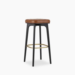 Winchester Bar Stool | Tan Faux Leather & Black
