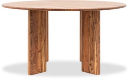 Yette 4 Seat Round Dining Table, Acacia Wood