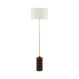 Elodie Floor Lamp Natural Linen & Walnut £219