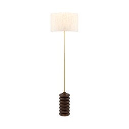 Elodie Floor Lamp Natural Linen & Walnut £219
