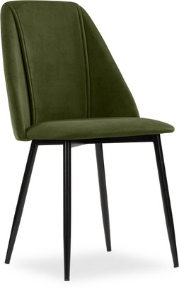 Marco Dining Chair, Olive Green Sustainable Velvet