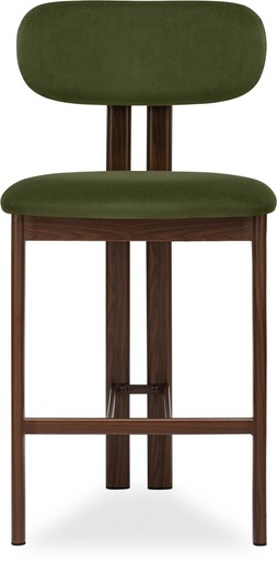 Arbor Kitchen Stool, Olive Green Sustainable Velvet