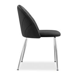 Sylvia Dining Chair, Ink Grey Sustainable Velvet & Chrome