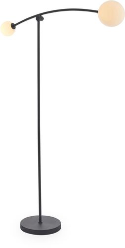 Rica Floor Lamp, Matte Black & Opal