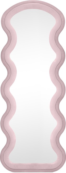 Senna Wavy Full Length Mirror, Blush Pink Velvet