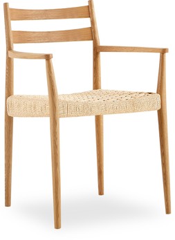 Caleb Wooden Carver Dining Chair, Natural Weave & Oak