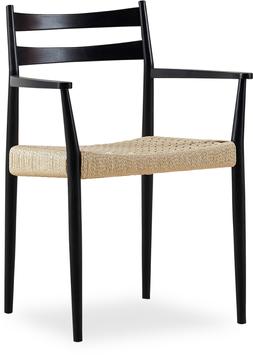 Cult Furniture Caleb Wooden Carver Dining Chair, Natural Weave & Black &pound;179