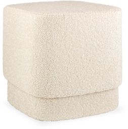 Soho Pouffe, Ivory White Boucle